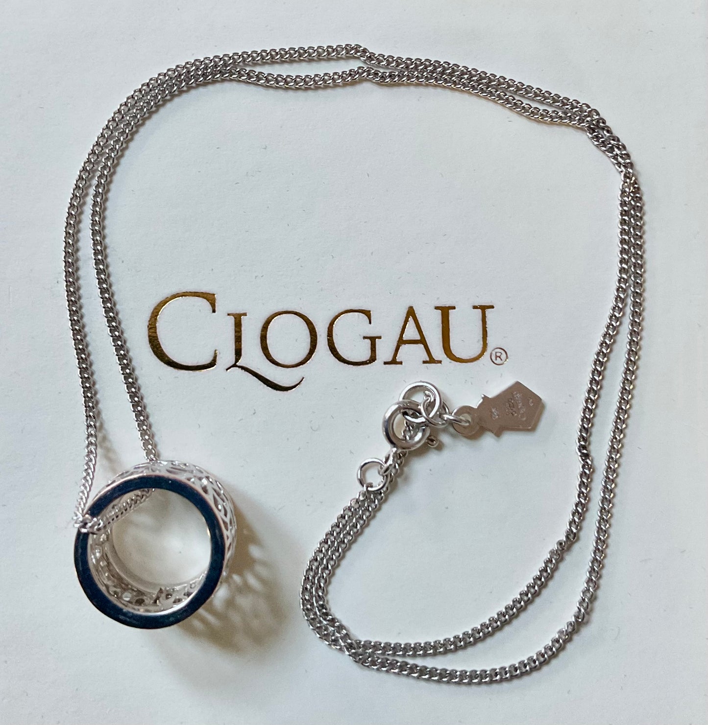 Clogau Royal Roses barrel pendant necklace in silver and rose gold 18”