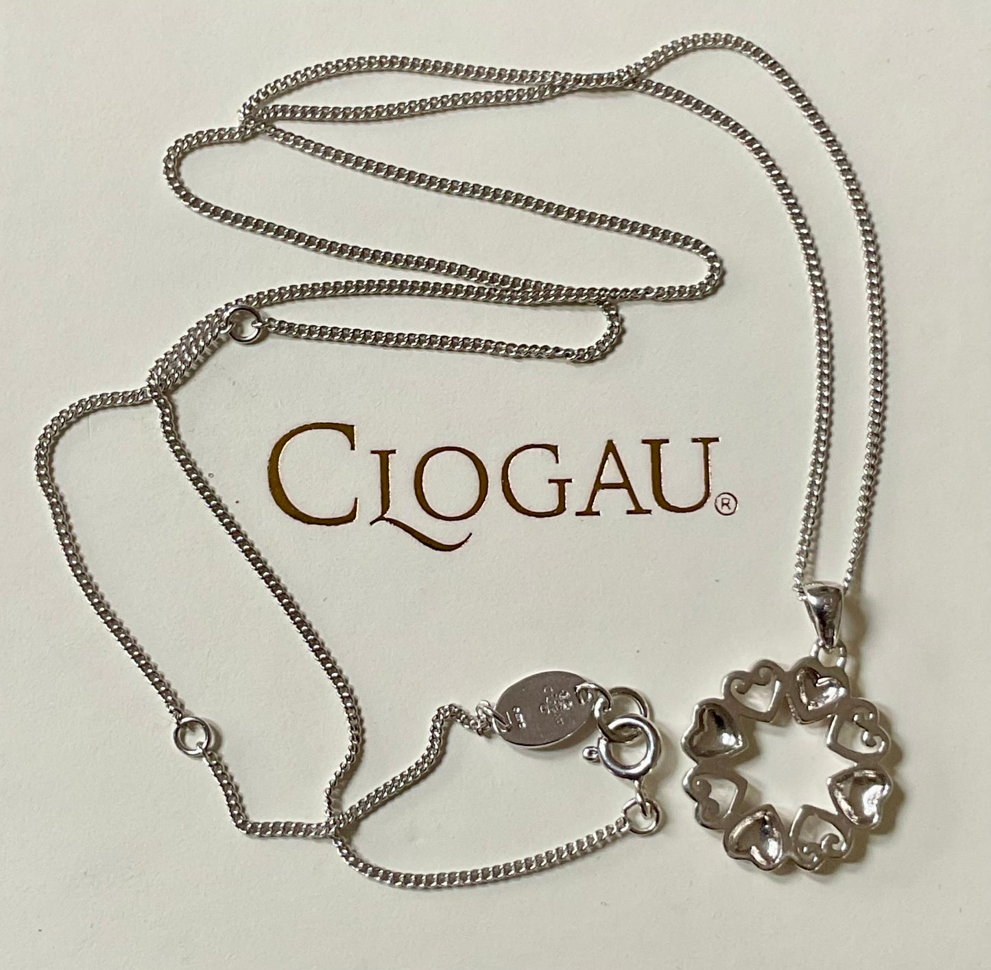 Clogau Hearts Embrace pendant necklace in silver and rose gold 18, 20, 22”