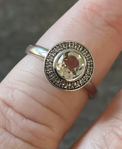 Clogau Ar Dan White Topaz Cocktail ring size M in silver and rose gold
