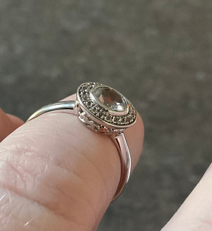 Clogau Ar Dan White Topaz Cocktail ring size M in silver and rose gold