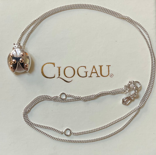 Clogau Ladybird pendant necklace 18, 20, 22” in silver and rose gold