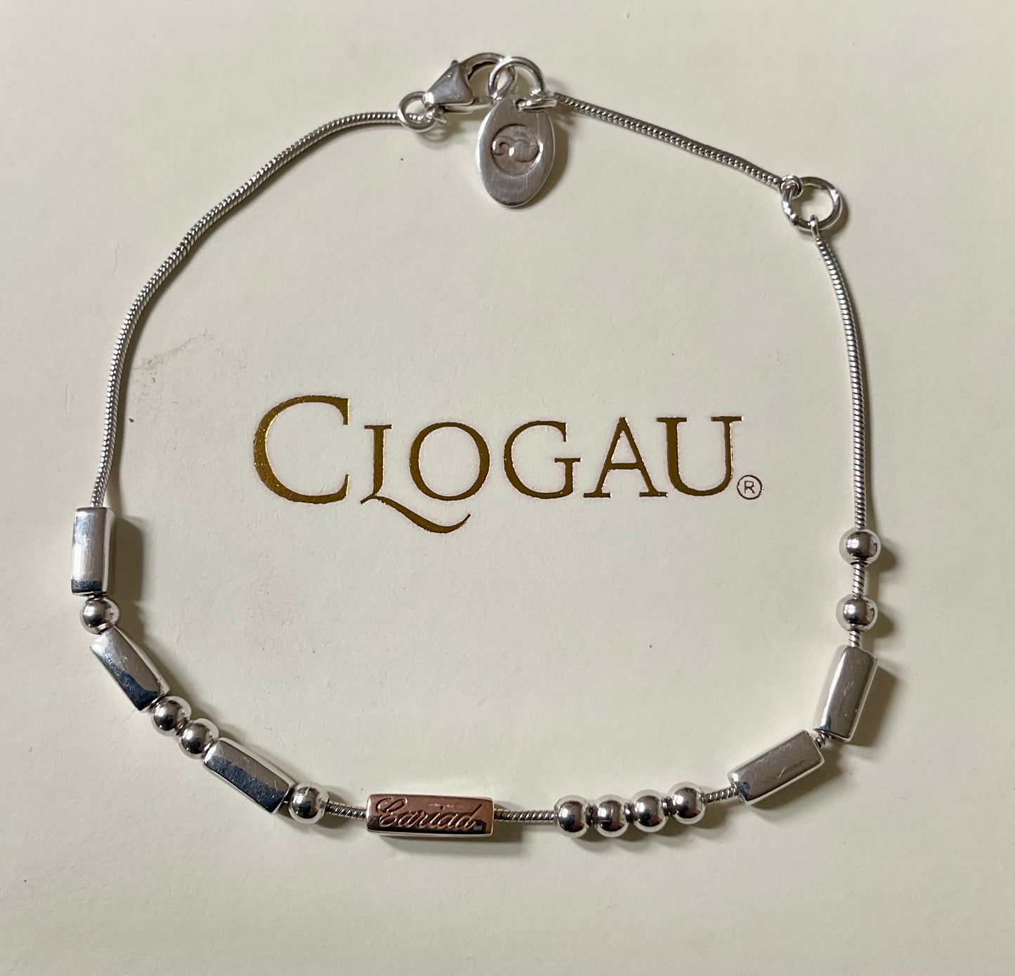 Clogau Cariad Morse Code bracelet 17-19.5cm in silver and rose gold