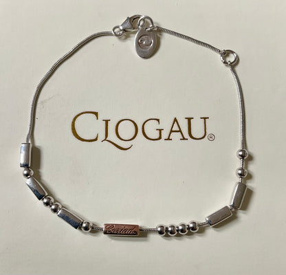 Clogau Cariad Morse Code bracelet 17-19.5cm in silver and rose gold