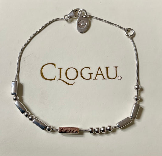 Clogau Cariad Morse Code bracelet 17-19.5cm in silver and rose gold