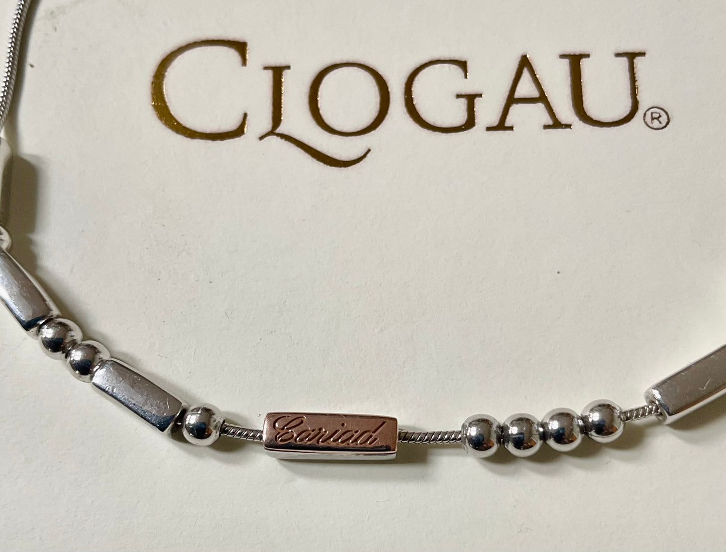 Clogau Cariad Morse Code bracelet 17-19.5cm in silver and rose gold