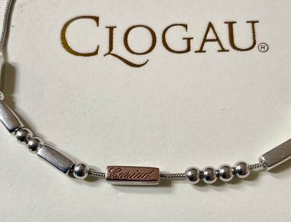Clogau Cariad Morse Code bracelet 17-19.5cm in silver and rose gold