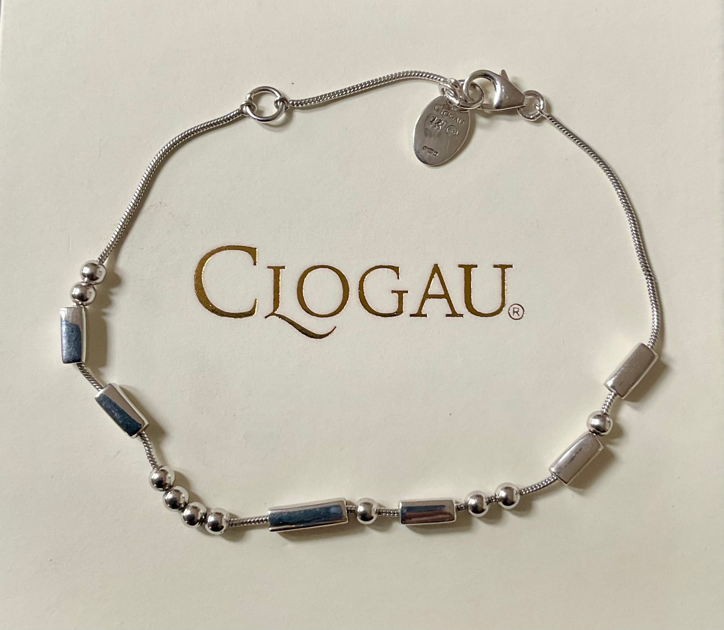 Clogau Cariad Morse Code bracelet 17-19.5cm in silver and rose gold