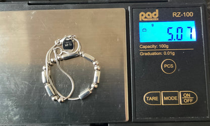 Clogau Cariad Morse Code bracelet 17-19.5cm in silver and rose gold
