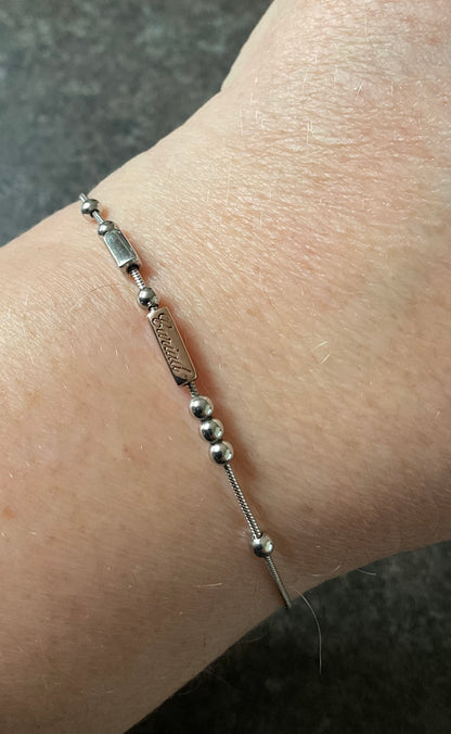 Clogau Cariad Morse Code bracelet 17-19.5cm in silver and rose gold