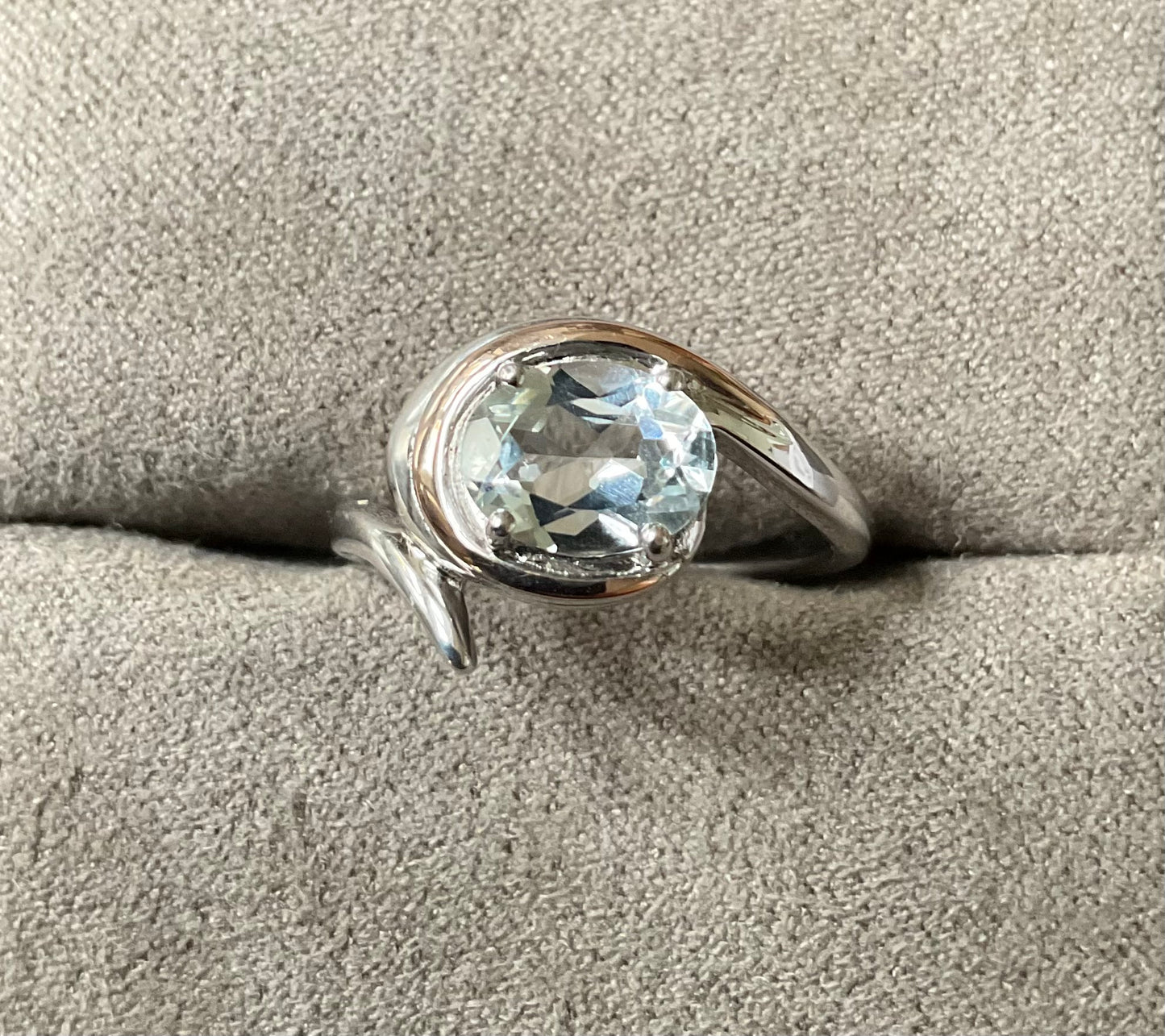Clogau Serenade white topaz ring size M in silver and rose gold