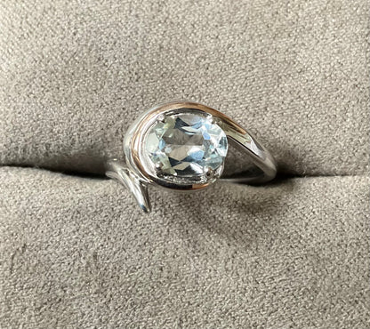 Clogau Serenade white topaz ring size M in silver and rose gold