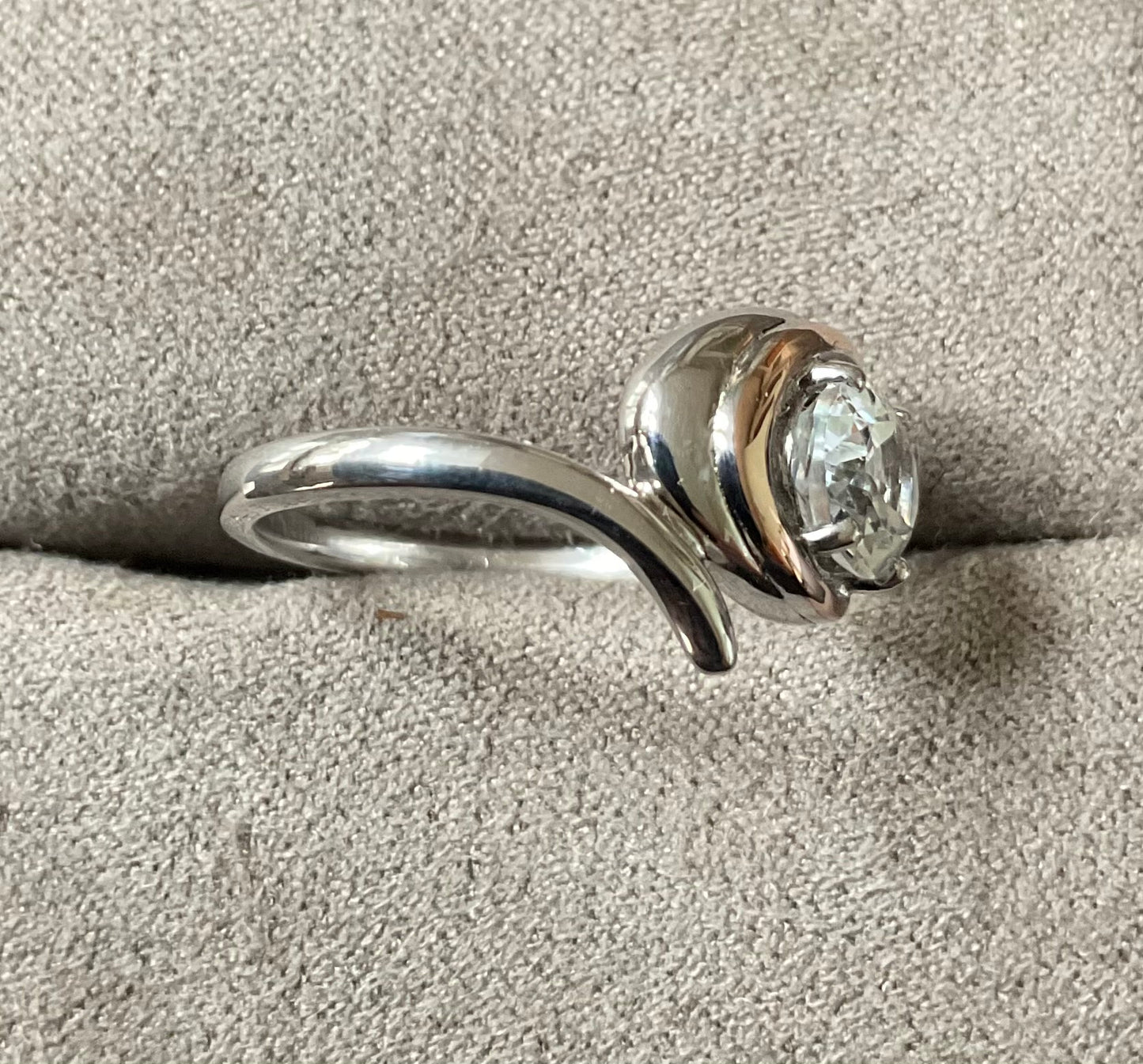 Clogau Serenade white topaz ring size M in silver and rose gold