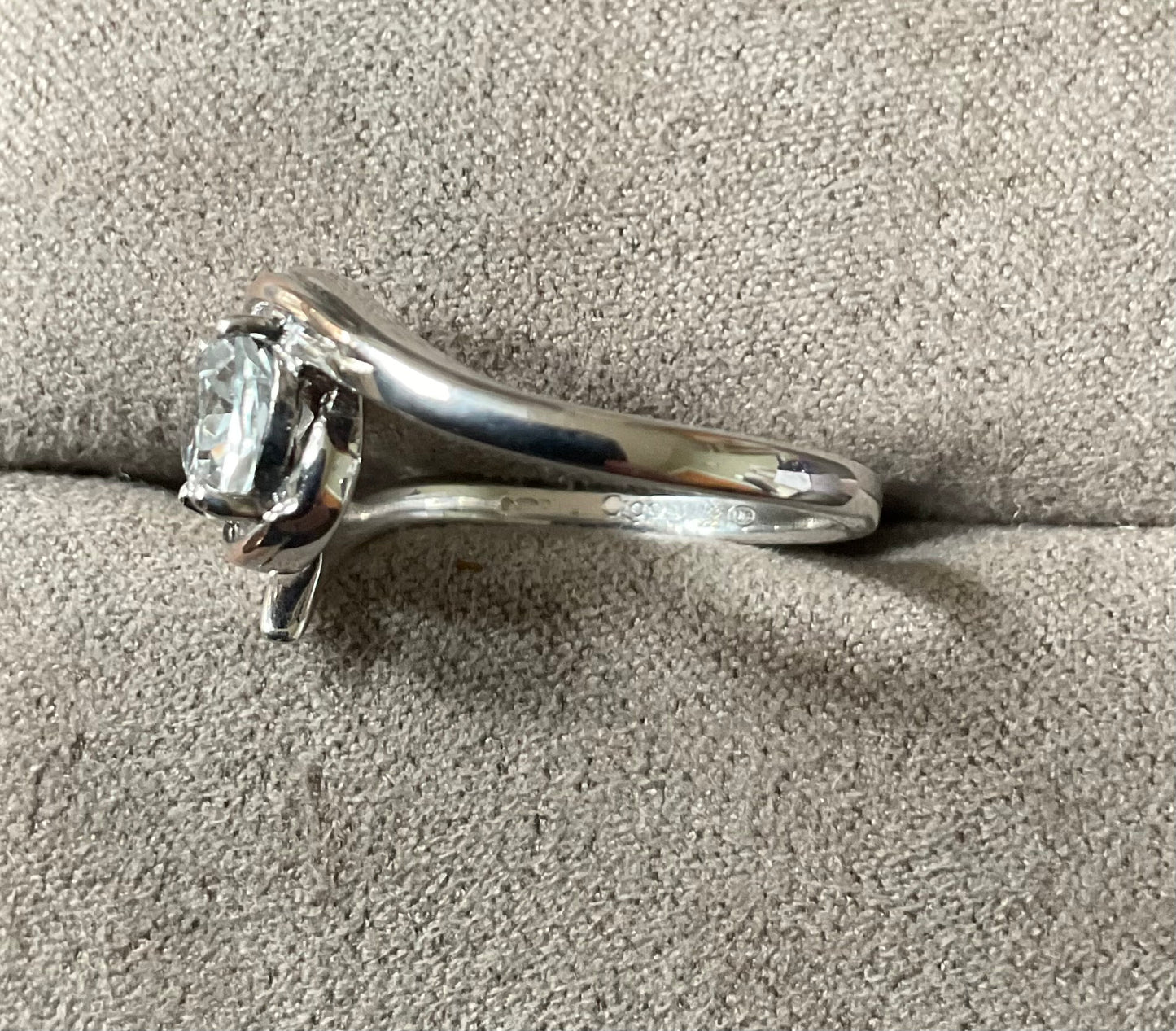 Clogau Serenade white topaz ring size M in silver and rose gold