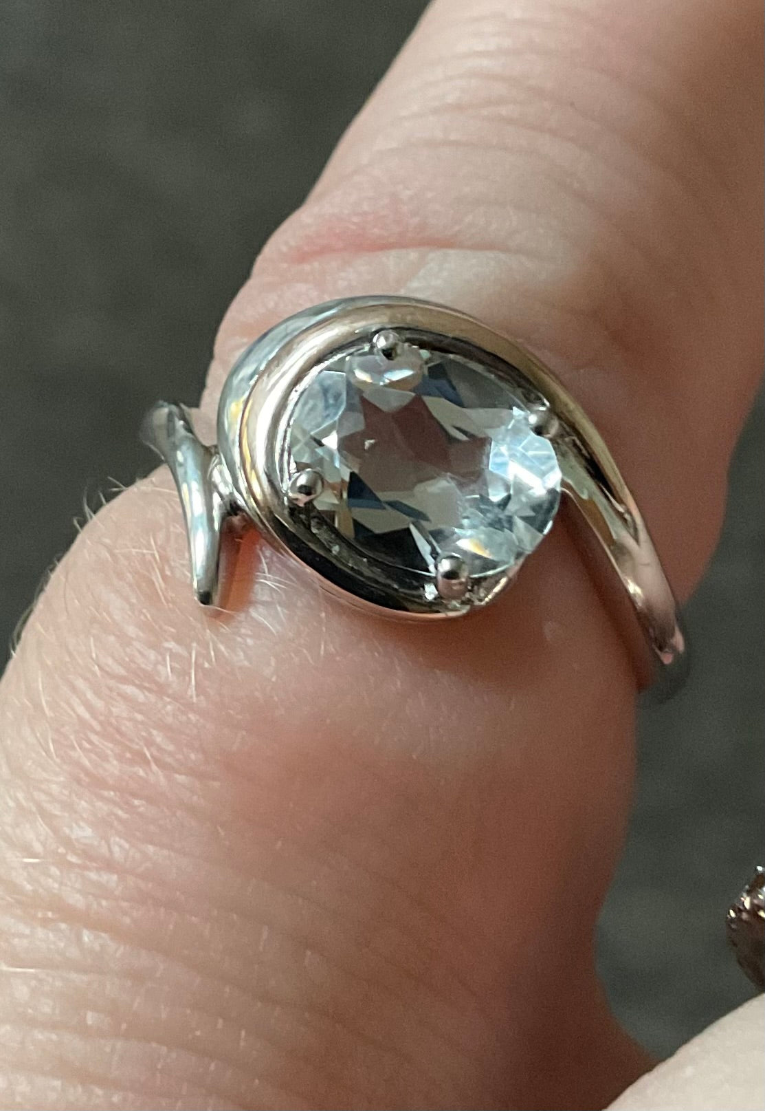 Clogau Serenade white topaz ring size M in silver and rose gold