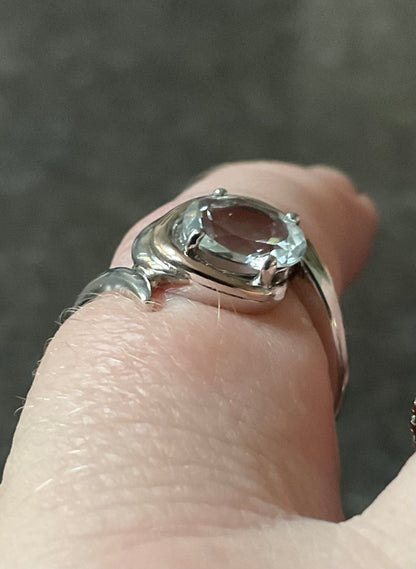 Clogau Serenade white topaz ring size M in silver and rose gold