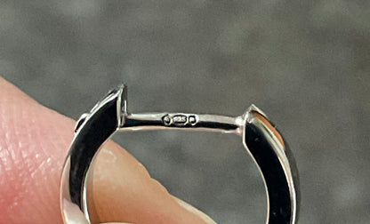 Clogau Cwtch Double Heart hoop drop earrings in silver and rose gold