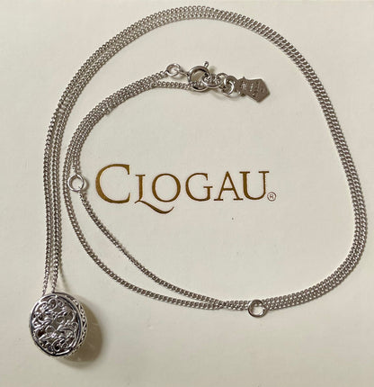 Clogau Looking Glass white topaz pendant necklace 18-22” in silver and rose gold
