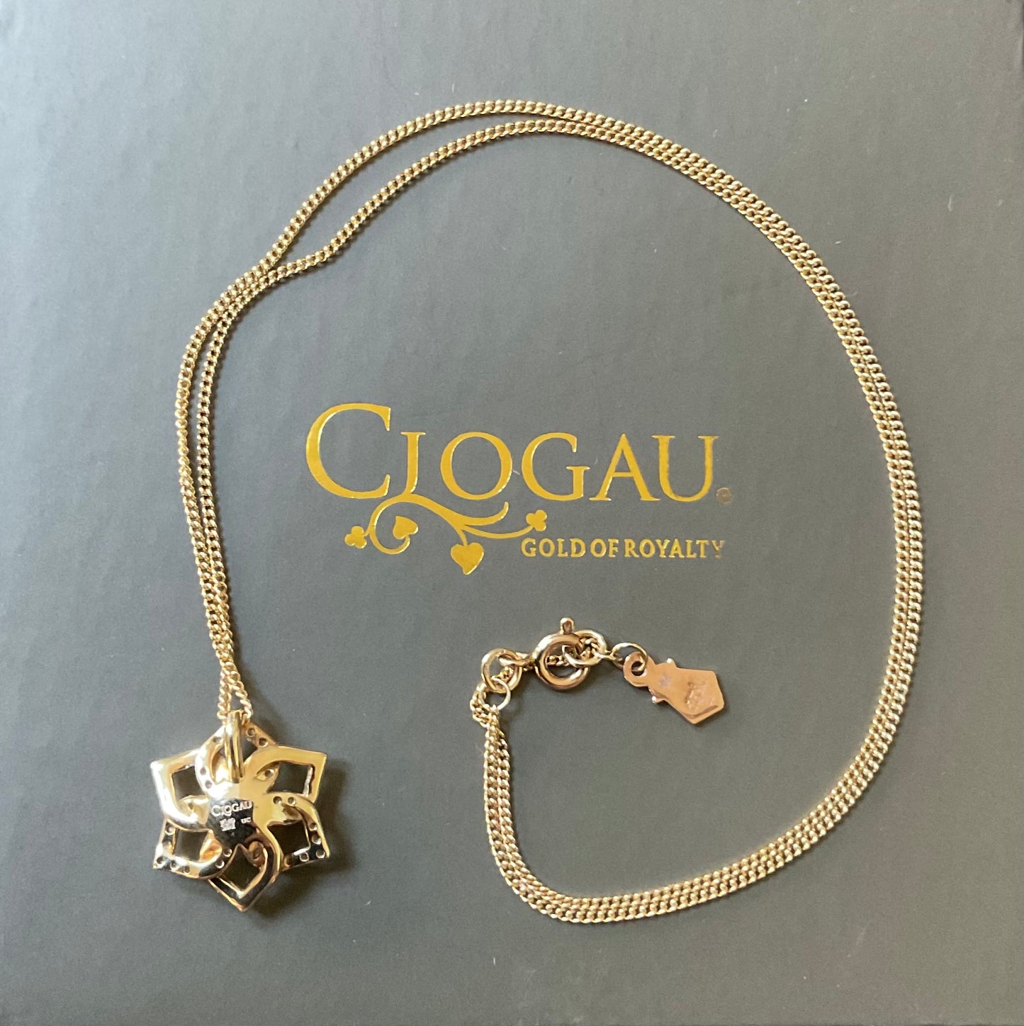 Clogau 9ct Eternal Daffodil Citrine pendant 18” necklace in yellow and rose gold