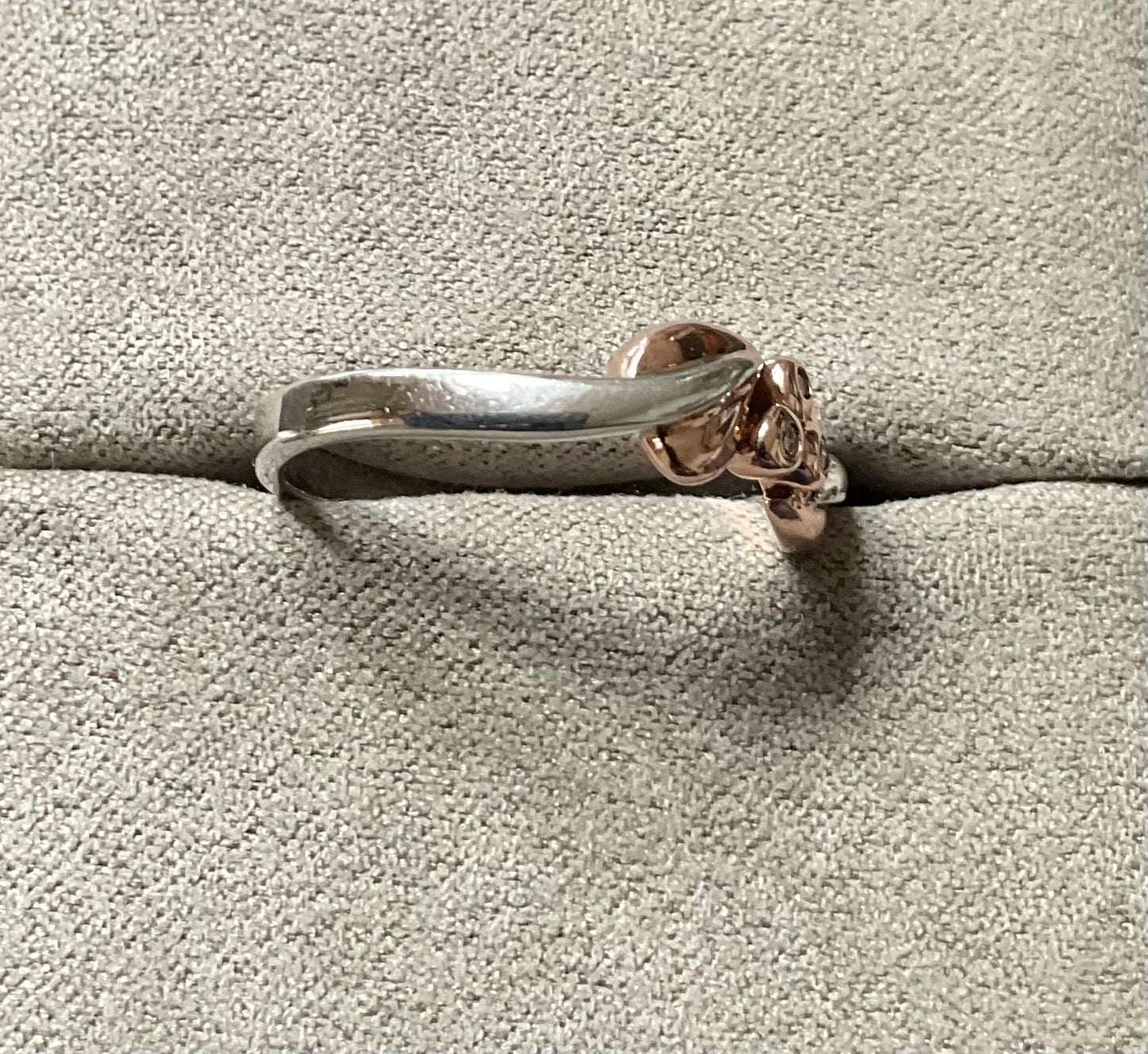 Rare Clogau 9ct Tree of Life Vine Diamond ring size P in WHITE GOLD and ROSE GOLD