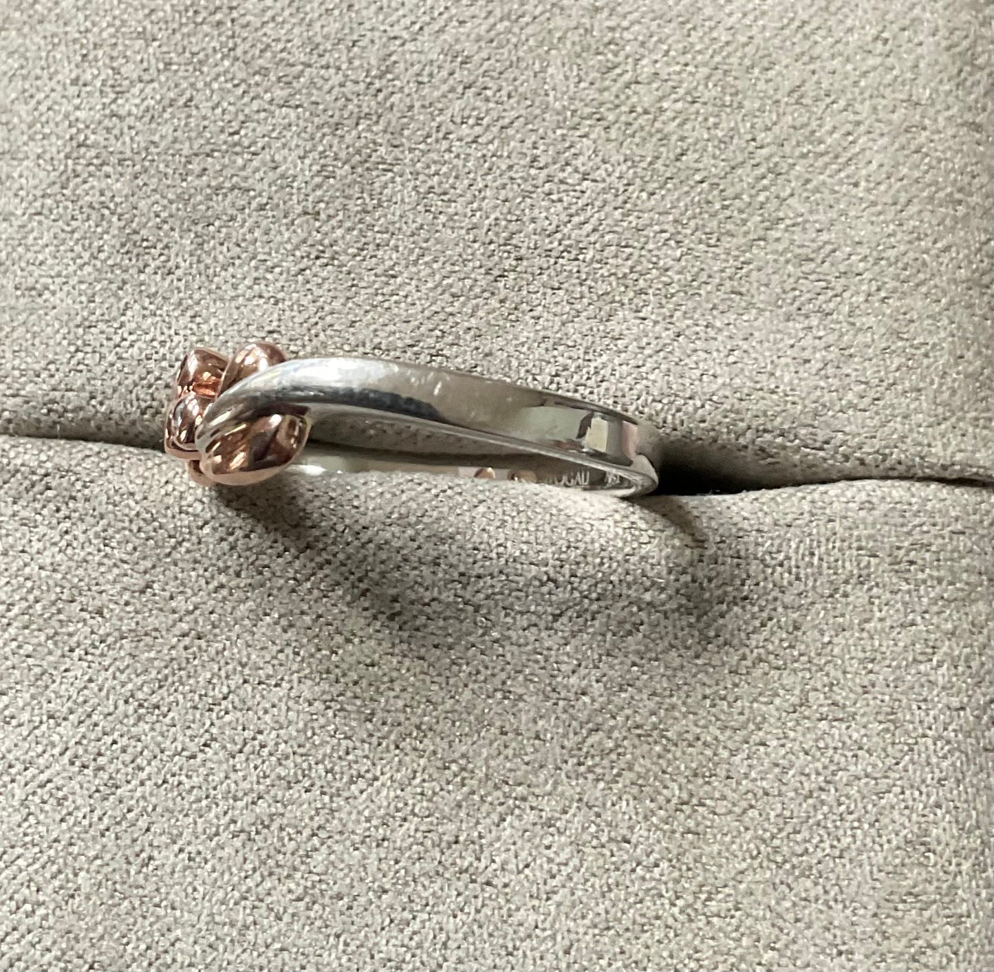 Rare Clogau 9ct Tree of Life Vine Diamond ring size P in WHITE GOLD and ROSE GOLD