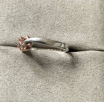 Rare Clogau 9ct Tree of Life Vine Diamond ring size P in WHITE GOLD and ROSE GOLD