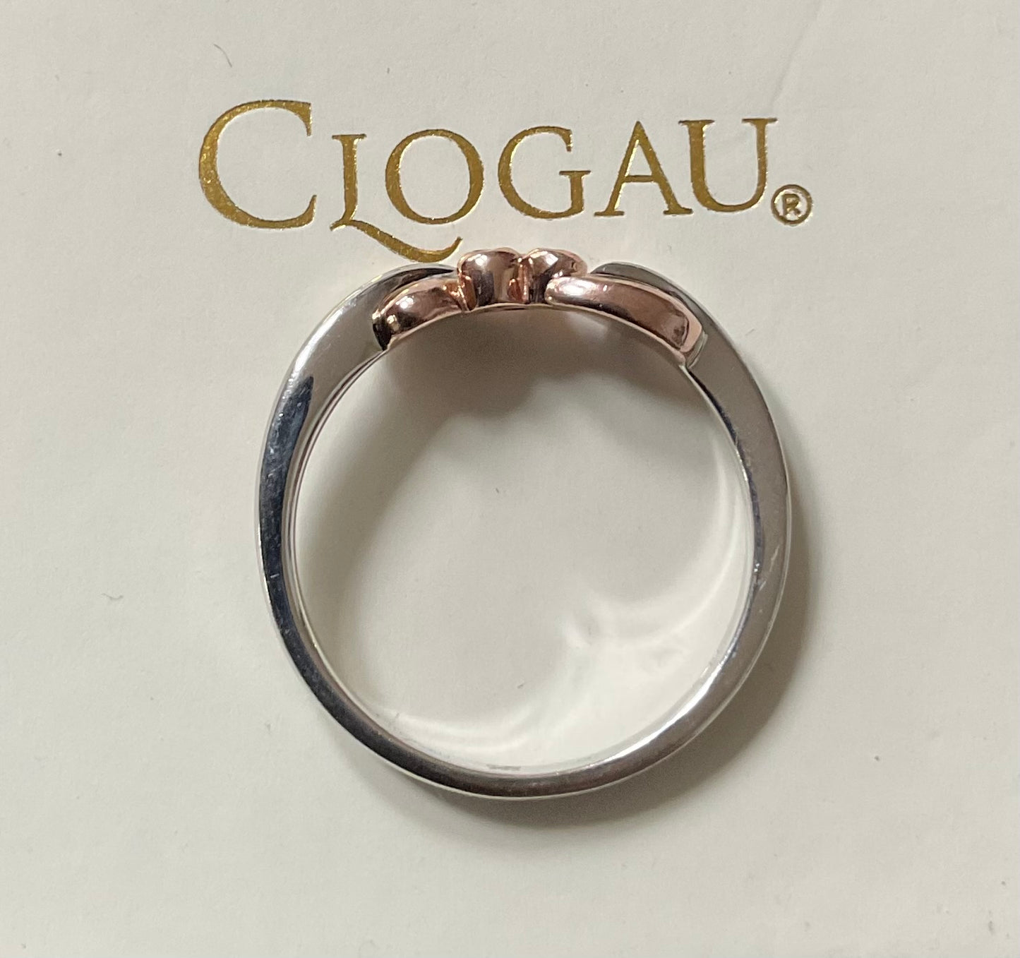 Rare Clogau 9ct Tree of Life Vine Diamond ring size P in WHITE GOLD and ROSE GOLD