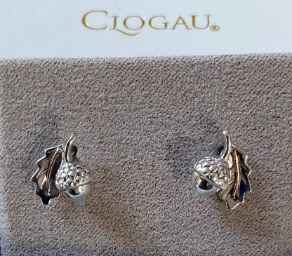 Clogau Royal Oak stud earrings in silver and rose gold