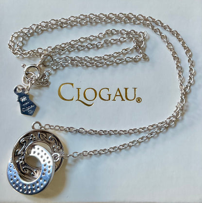 Clogau Tree of Life Links white topaz necklace in silver and rose gold 18”