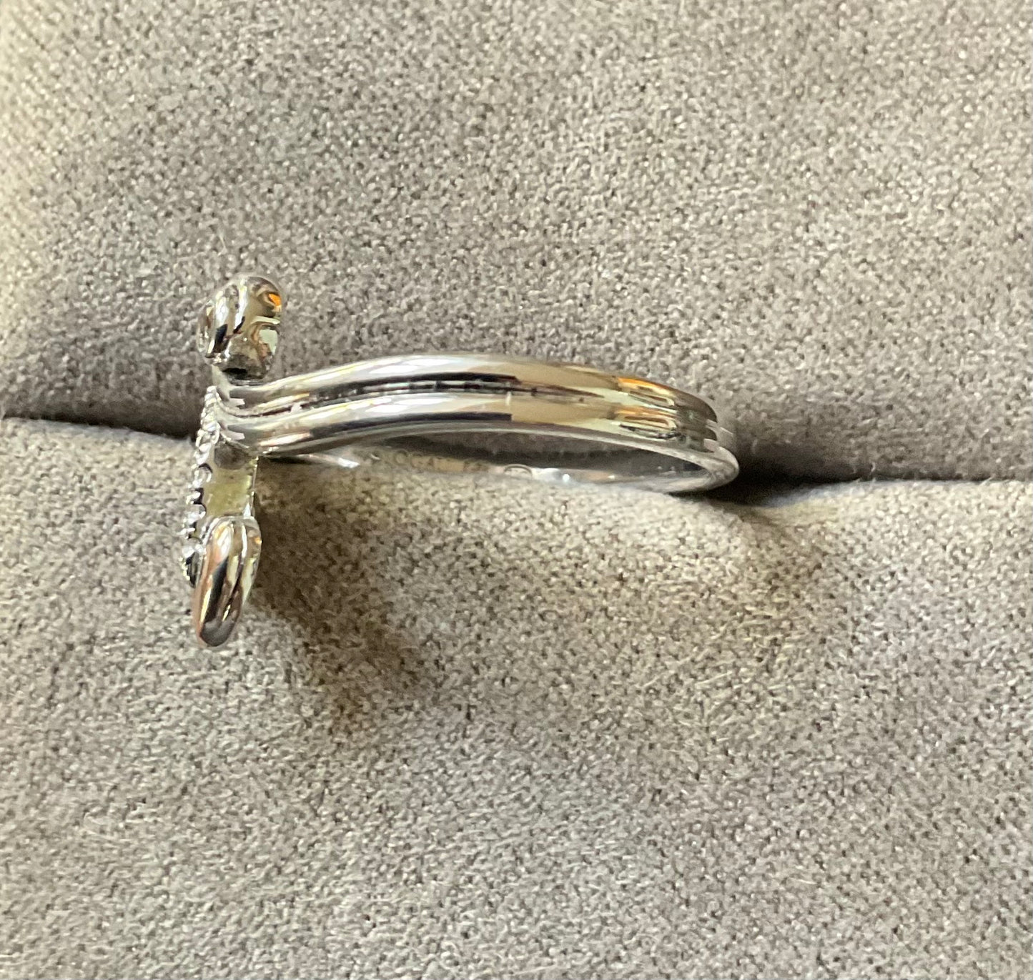 Clogau Tree of Life Vine white topaz ring size P in silver and rose gold