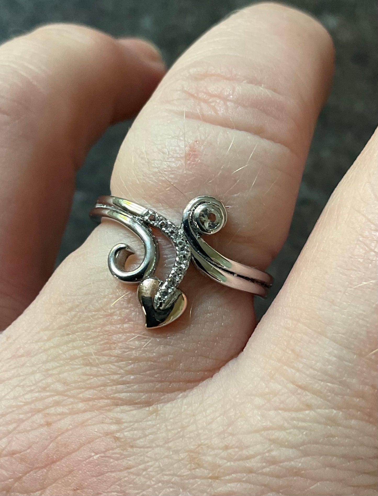 Clogau Tree of Life Vine white topaz ring size P in silver and rose gold