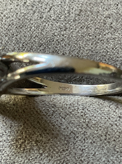 Clogau Lady Snowdon Mother of Pearl and Diamond flower ring size M in silver and rose gold