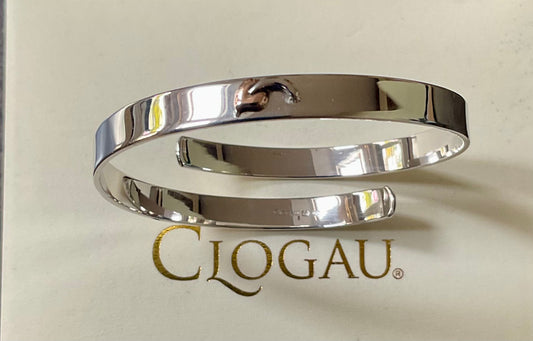 Clogau Cariad Bach ‘Little sweetheart’ baby Christening bangle in silver and rose gold RRP £209