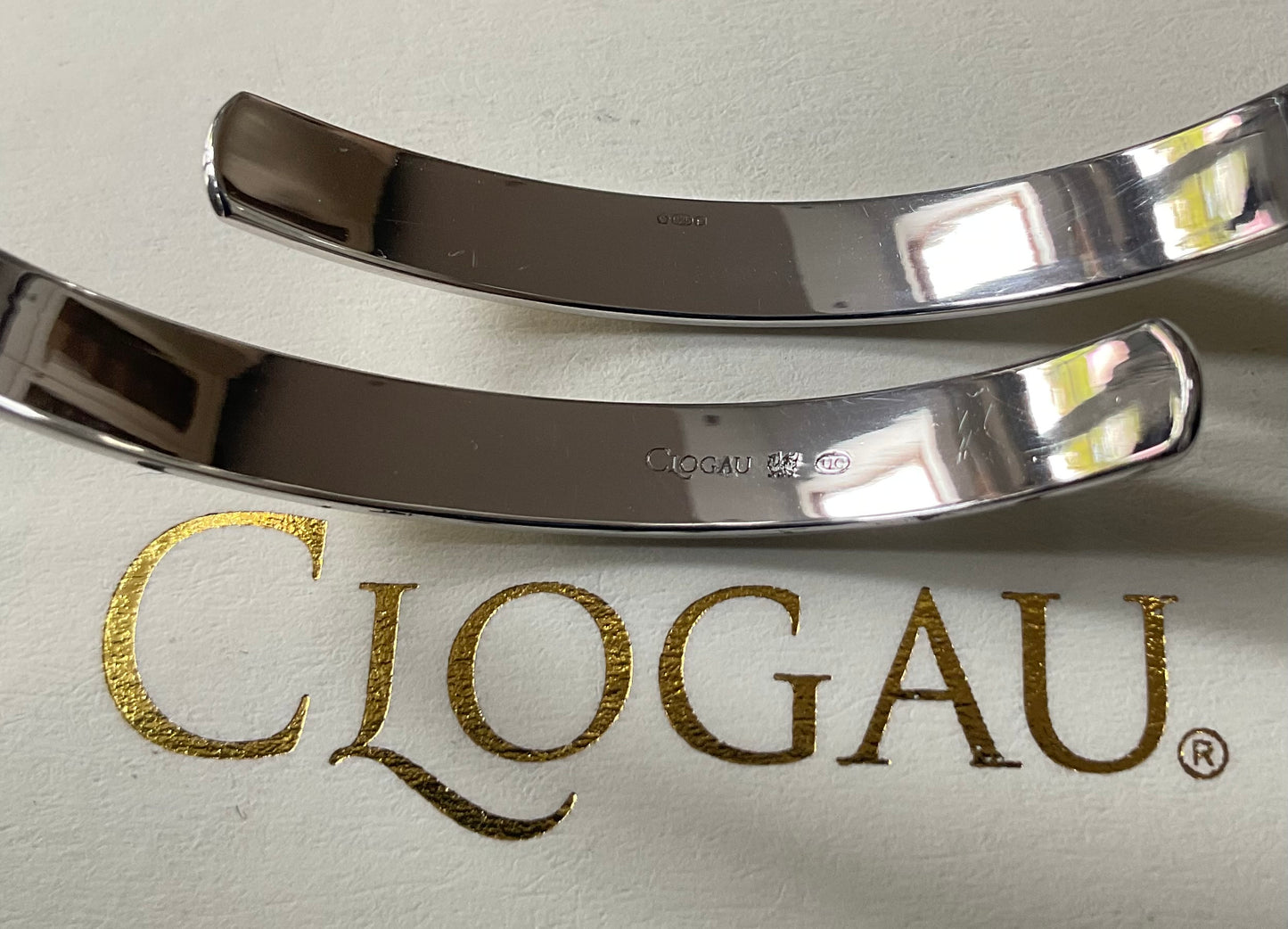 Clogau Cariad Bach ‘Little sweetheart’ baby Christening bangle in silver and rose gold RRP £209