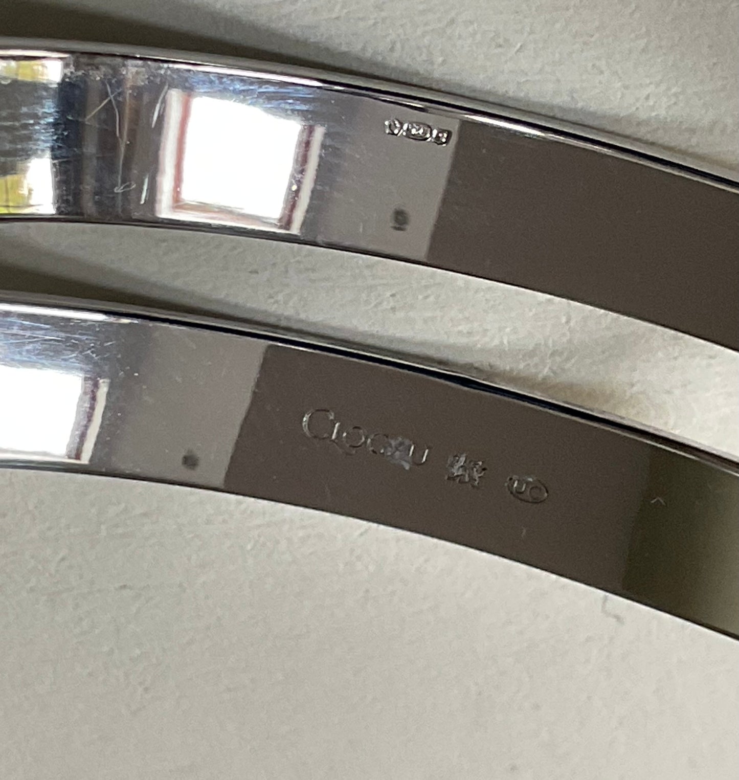 Clogau Cariad Bach ‘Little sweetheart’ baby Christening bangle in silver and rose gold RRP £209