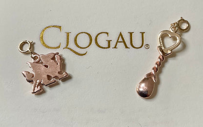 Vintage Clogau 9ct Welsh Lovespoon charm in yellow and rose gold (Dragon charm sold)