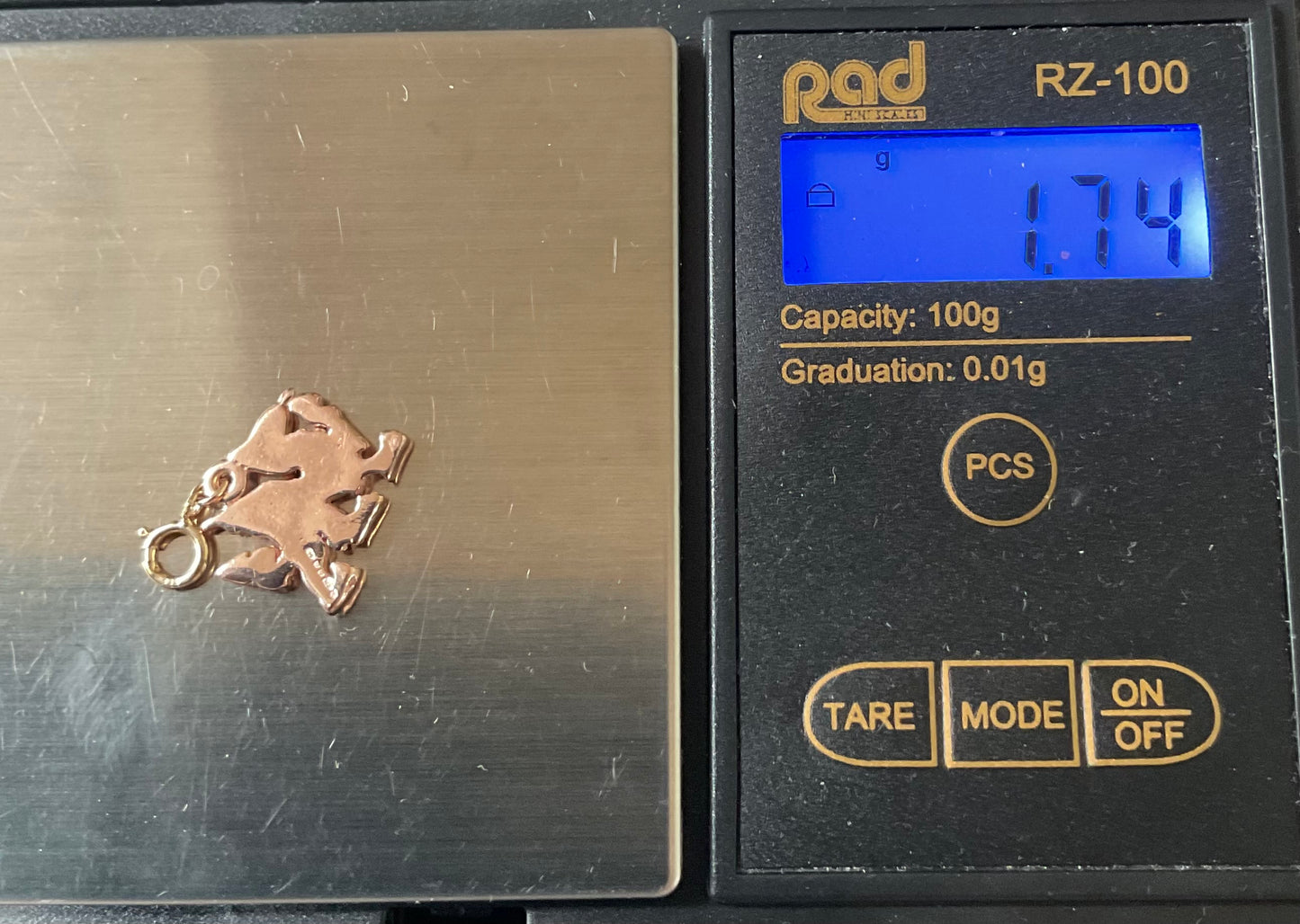 Vintage Clogau 9ct Welsh Lovespoon charm in yellow and rose gold (Dragon charm sold)