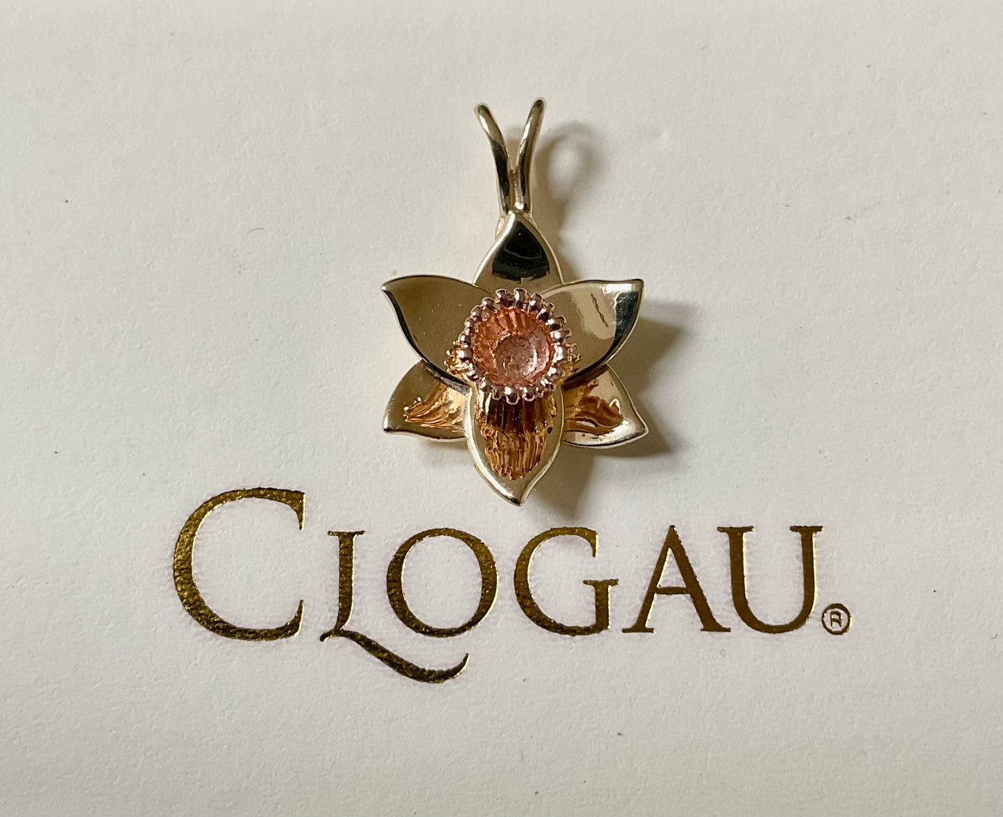 Clogau 9ct Daffodil pendant in yellow and rose gold 3.04g