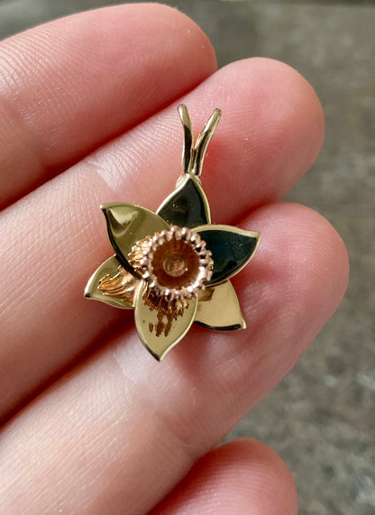 Clogau 9ct Daffodil pendant in yellow and rose gold 3.04g