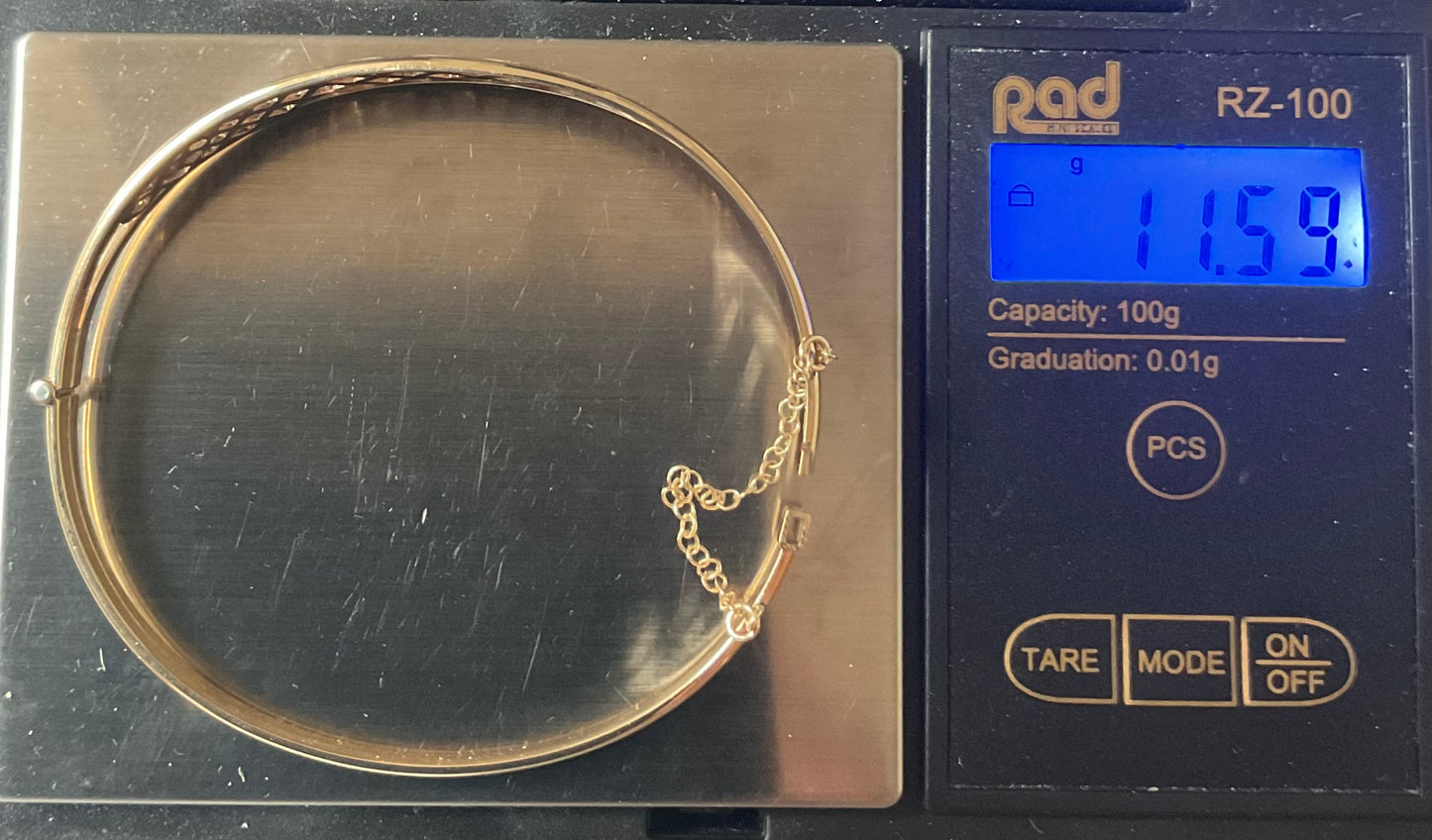 Vintage Clogau Lady Guinevere bangle necklace and earrings matching set in yellow and rose gold