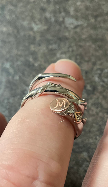 Clogau Betrayal ring by Julien MacDonald in silver and rose gold size N