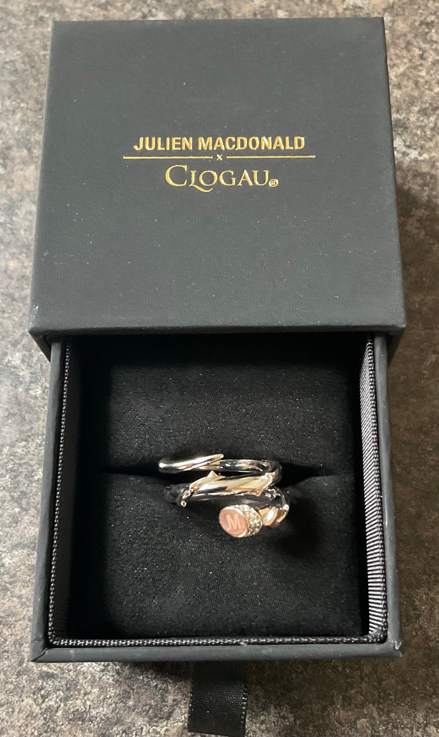 Clogau Betrayal ring by Julien MacDonald in silver and rose gold size N