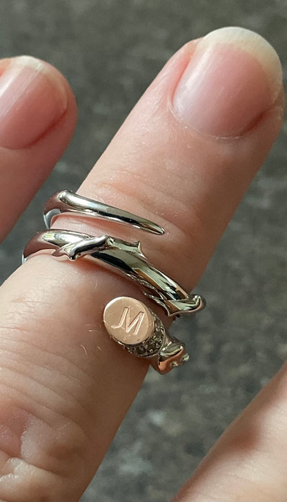 Clogau Betrayal ring by Julien MacDonald in silver and rose gold size N