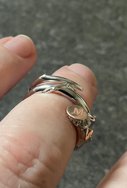 Clogau Betrayal ring by Julien MacDonald in silver and rose gold size N