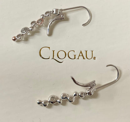 Clogau Celebration White Topaz necklace 18, 20 or 22” and drop earrings in silver and rose gold matching set
