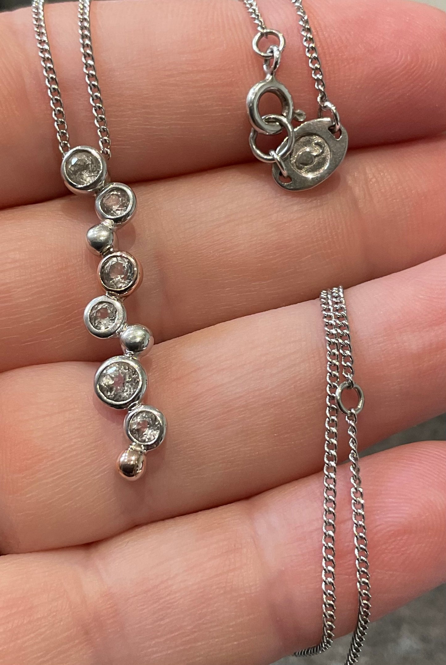 Clogau Celebration White Topaz necklace 18, 20 or 22” and drop earrings in silver and rose gold matching set