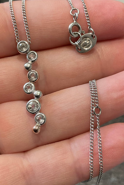 Clogau Celebration White Topaz necklace 18, 20 or 22” and drop earrings in silver and rose gold matching set