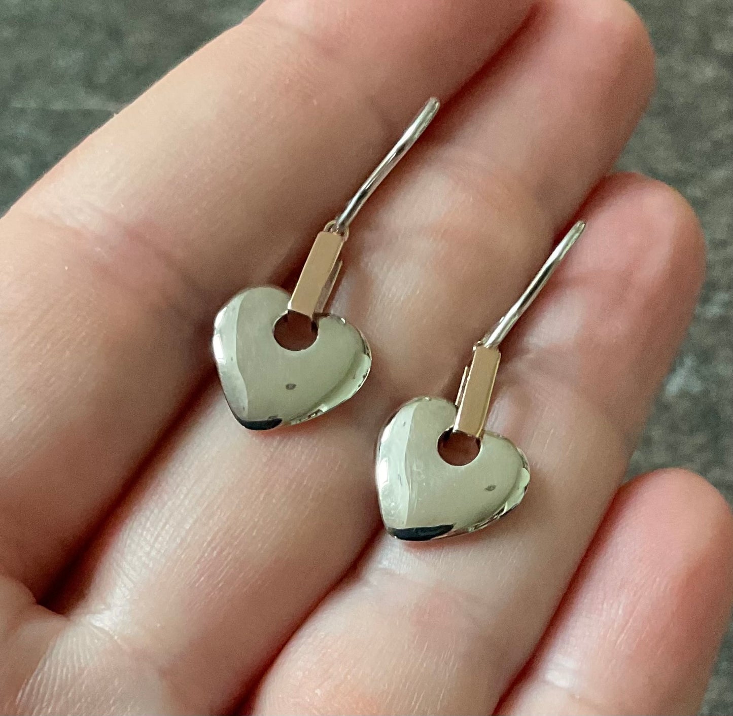 Clogau Cariad Heart drop earrings in silver and rose gold