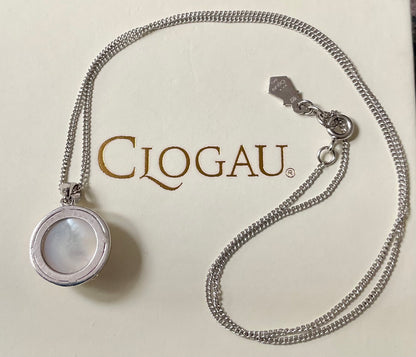Clogau Tudor Court Mother of Pearl pendant 18” necklace in Silver and rose gold 18-22”