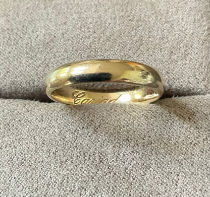 Clogau Promises 9ct Unisex Cariad 4mm wedding band ring size Q in yellow gold RRP £820