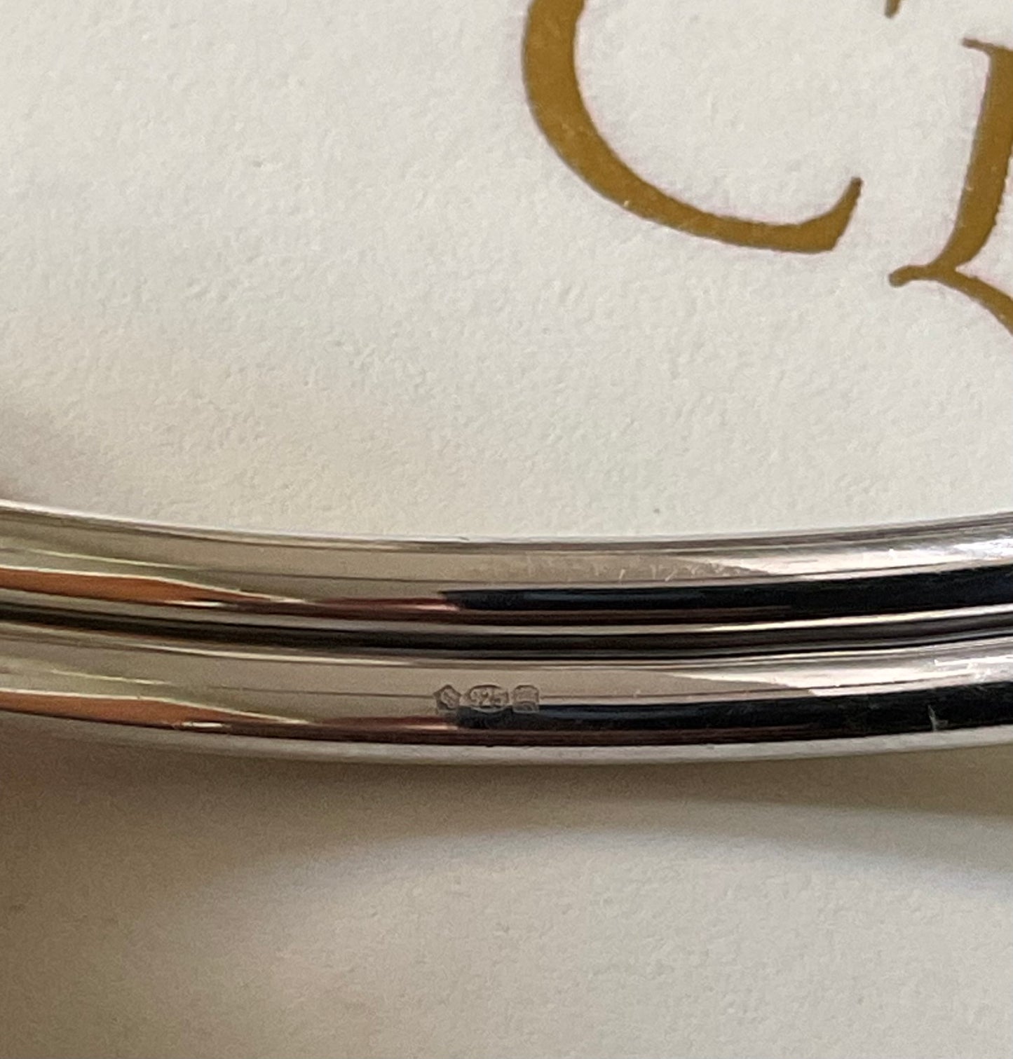 Clogau Aquamarine Love Vine bangle bracelet in silver and rose gold